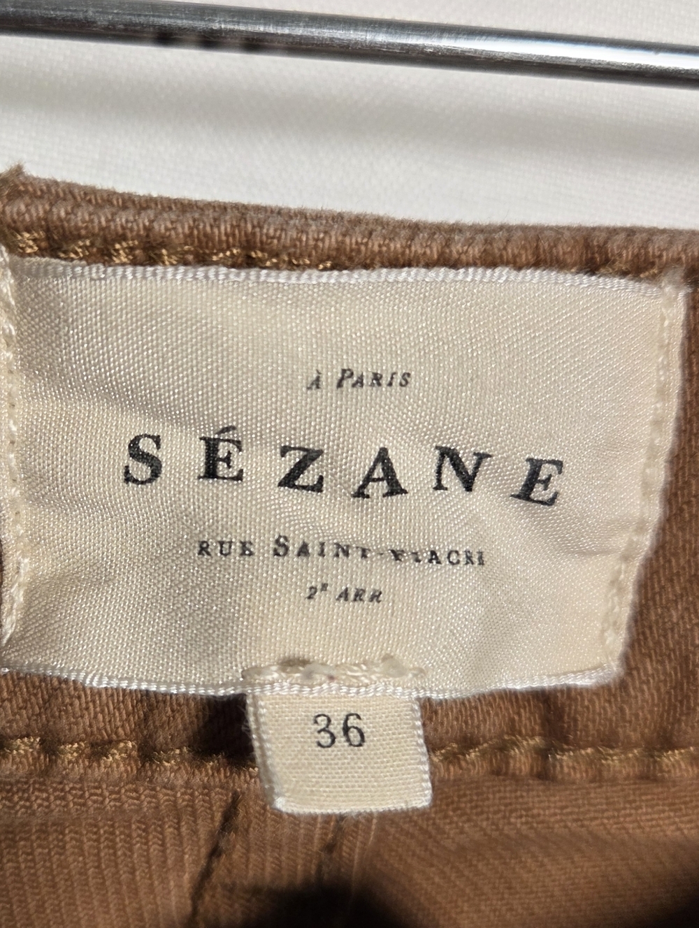 Sezane Manu Trouser Pleated Front Pant Coffee Brown Tan Women's 4 / Small - Picture 4 of 11